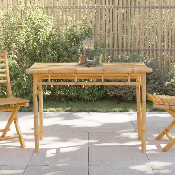 vidaXL Table &agrave; manger de jardin 110x55x75 cm bambou