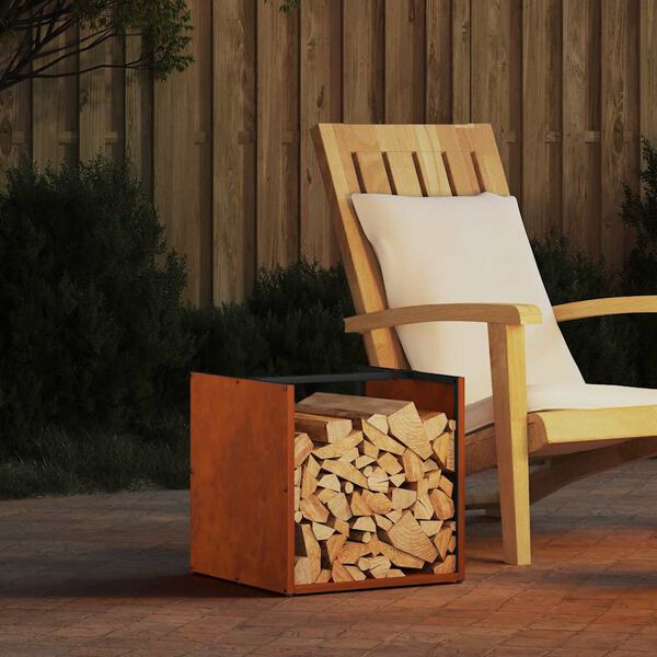 VidaXL &Eacute;tag&egrave;re &agrave; bois 40x40x40 cm acier r&eacute;sistant aux intemp&eacute;ries