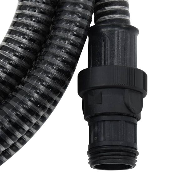 vidaXL Tuyau d'aspiration avec raccords en PVC noir 1" 7 m PVC