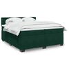 vidaXL Sommier &agrave; lattes de lit et matelas Vert fonc&eacute; 200x200cm Velours