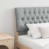 vidaXL T&ecirc;te de lit capitonn&eacute;e Gris clair 200 cm Pin massif