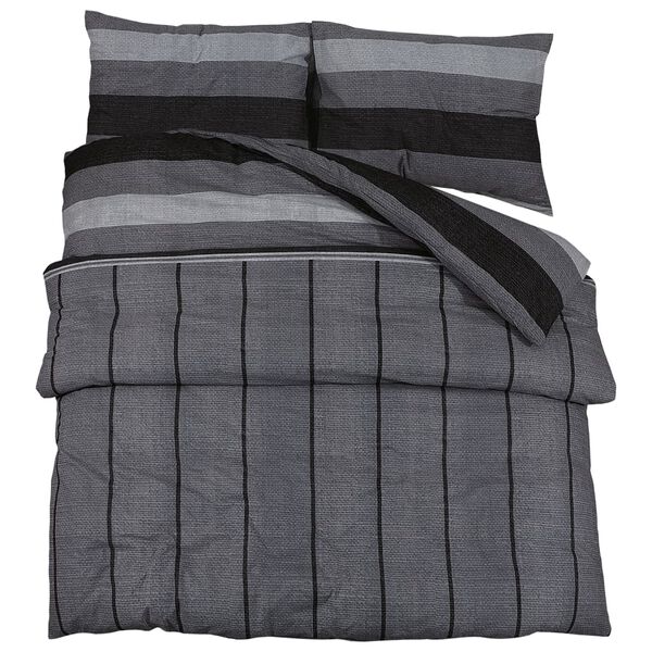 vidaXL Ensemble de housse de couette gris foncé 140x200 cm Coton