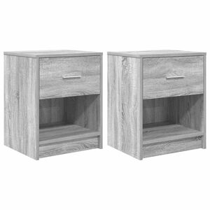 vidaXL Tables de chevet 2 pcs avec tiroir Gris Sonoma 40x34x50 cm