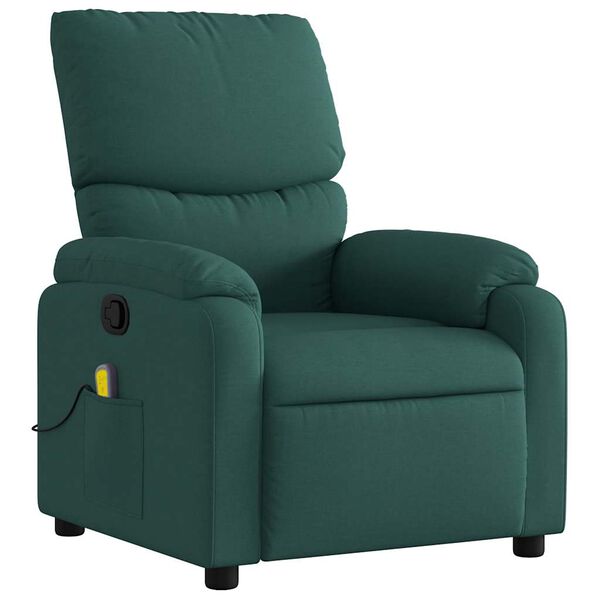 vidaXL Fauteuil de massage inclinable Vert fonc&eacute; Tissu