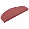vidaXL Tapis d'escalier 30 pi&egrave;ces 65 x 24 x 4 cm Bordeaux Demi-rond Grand