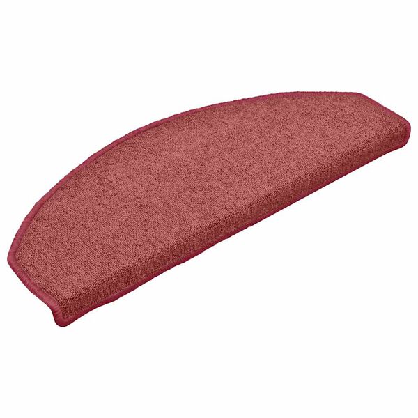 vidaXL Tapis d'escalier 30 pi&egrave;ces 65 x 24 x 4 cm Bordeaux Demi-rond Grand