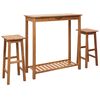 vidaXL Ensemble de bar 3 pcs Bois de chêne massif