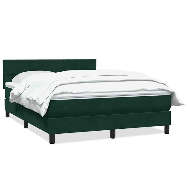 vidaXL Sommier &agrave; lattes de lit et matelas vert fonc&eacute; 140x210cm velours