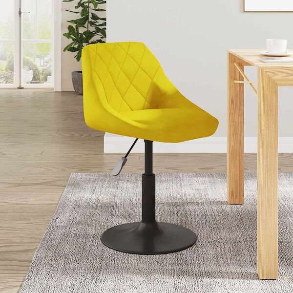 vidaXL Tabouret de bar Jaune moutarde Velours