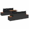 vidaXL Ensemble de canap&eacute; de jardin 7 pc Noir 100 x 55 x 73 cm