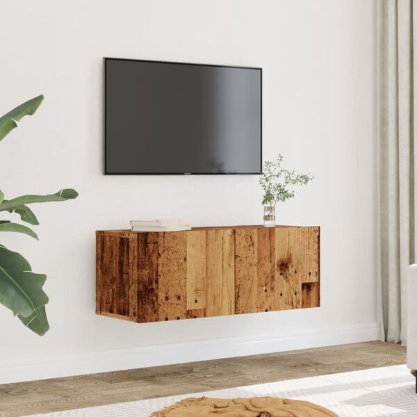 vidaXL Meubles TV muraux 2 pcs vieux bois 80x30x30 cm