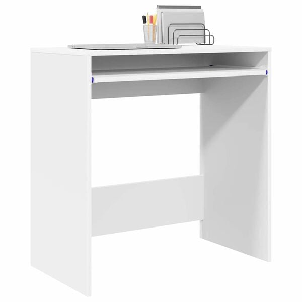 vidaXL Bureau avec tiroir Blanc 77,5 x 43 x 79 cm Bois d'ing&eacute;nierie