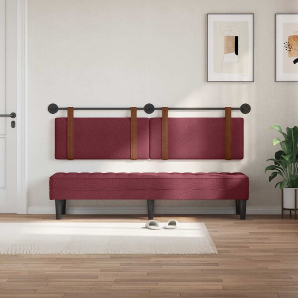 vidaXL T&ecirc;te de lit suspendue Uni Bordeaux 170 x 55 x 5 cm PU antique