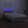 vidaXL Sommier &agrave; lattes de lit matelas LED gris clair 120x190 cm tissu