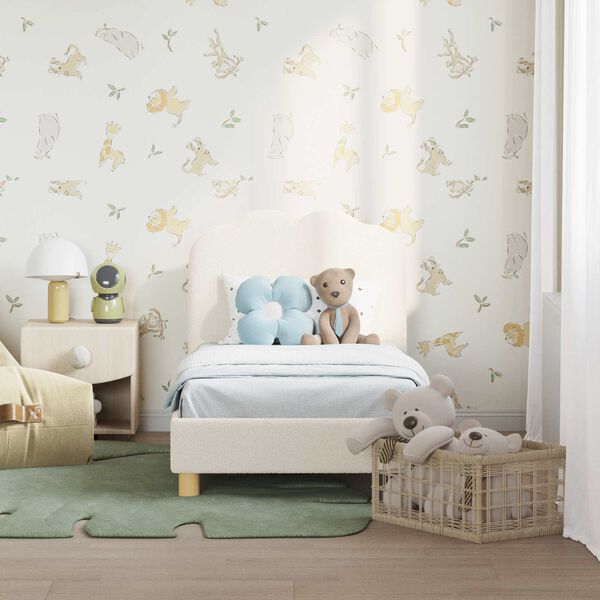 vidaXL Cadre de lit pour tout-petit avec t&ecirc;te de lit Cr&egrave;me 70 x 140 cm