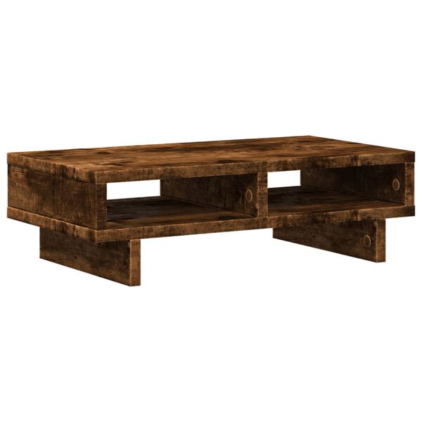 vidaXL Support de moniteur ch&ecirc;ne fum&eacute; 50x27x15 cm bois d'ing&eacute;nierie