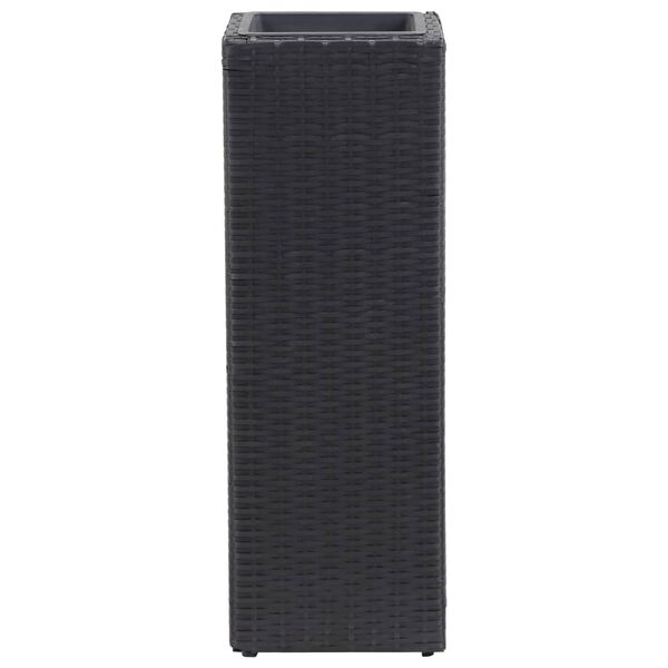 vidaXL Lit sur&eacute;lev&eacute; de jardin 28x28x80 cm R&eacute;sine Tress&eacute;e Noir