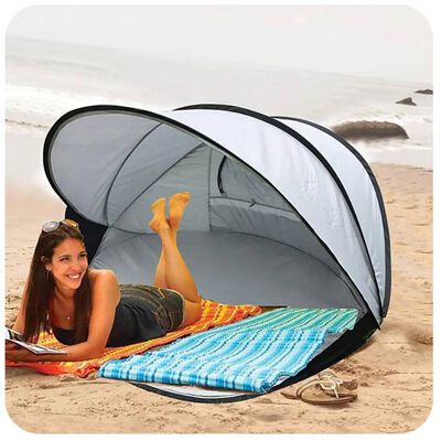 DERYAN Tente de plage escamotable XXL 155x133x95 cm Argenté