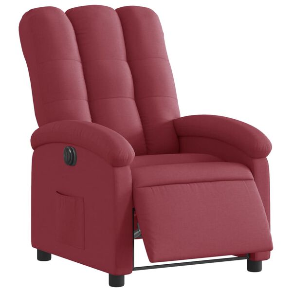 vidaXL Fauteuil inclinable &eacute;lectrique Rouge bordeaux Tissu