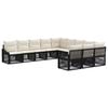 vidaXL Ensemble de canap&eacute; de jardin 11 pcs Noir polyrotin