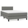 vidaXL Sommier &agrave; lattes de lit avec matelas Gris fonc&eacute; 120x200cm Tissu