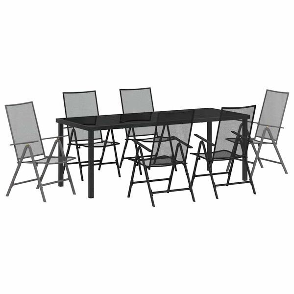 vidaXL Ensemble de salle &agrave; manger pour jardin 7 pcs Anthracite