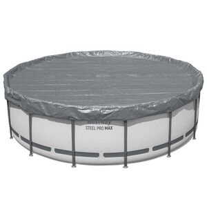 Bestway Couverture de piscine &Oslash;4,27 m Rond Polyester Gris
