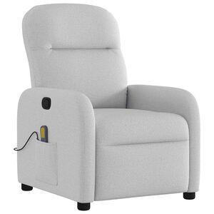 vidaXL Fauteuil de massage inclinable gris nuage tissu