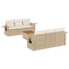 vidaXL Salon de jardin avec coussins 7 pcs beige r&eacute;sine tress&eacute;e