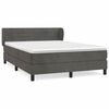 vidaXL Sommier &agrave; lattes de lit et matelas Gris fonc&eacute; 140x200cm Velours