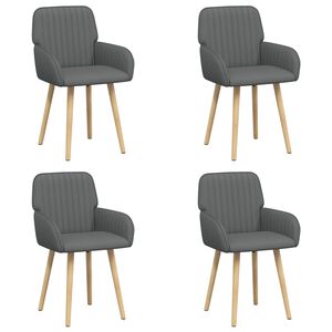 vidaXL Chaises de salle &agrave; manger 4 pc Tissu Gris fonc&eacute;