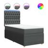 vidaXL Sommier &agrave; lattes de lit avec matelas Gris fonc&eacute; 90x200 cm Tissu