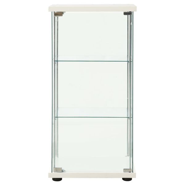 vidaXL Armoire de rangement Verre tremp&eacute; Blanc
