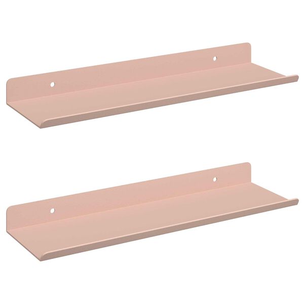 vidaXL &Eacute;tag&egrave;re flottante 2 pcs Rose 30 x 9 x 2,5 cm Acier
