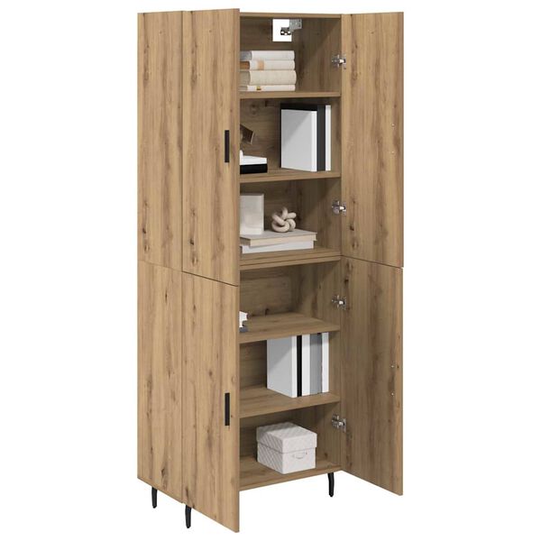 vidaXL Haut Armoire 2 pcs Ch&ecirc;ne artisanal Bois Agglom&eacute;r&eacute; et Verre