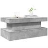 vidaXL Table basse avec lumi&egrave;res LED gris b&eacute;ton 90x50x40 cm