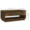 vidaXL Table basse Chêne fumé 102,5x55x44 cm Bois d'ingénierie
