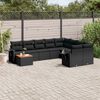 vidaXL Salon de jardin 10 pcs avec coussins noir r&eacute;sine tress&eacute;e