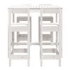 vidaXL Ensemble de bar de jardin 5 pcs blanc bois massif de pin