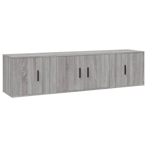 vidaXL Ensemble de meubles TV 3 pcs Sonoma gris Bois d'ing&eacute;nierie