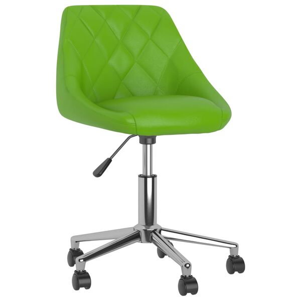 vidaXL Chaise pivotante de salle &agrave; manger Vert Similicuir