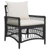 vidaXL Chaise de jardin avec coussin Noir 73 x 61 x 77 cm polyrotin