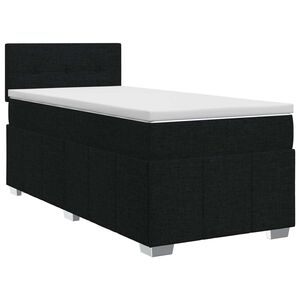 vidaXL Lit boxspring avec matelas Noir 90 x 190 cm Tissu