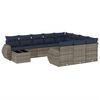 vidaXL Ensemble de canap&eacute; de jardin 11 pcs avec coussins gris r&eacute;sine tress&eacute;e