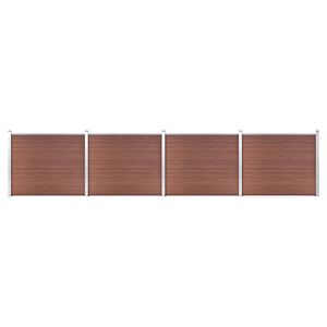 vidaXL Ensemble de panneau de cl&ocirc;ture WPC 699x146 cm Marron