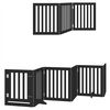 vidaXL Barrière pour chien porte pliable 9 panneaux noir bois peuplier