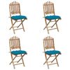 vidaXL Ensemble à manger d'extérieur pliable 5pcs avec coussins Bambou