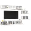 vidaXL Meubles TV 8 pcs Blanc Bois d'ing&eacute;nierie