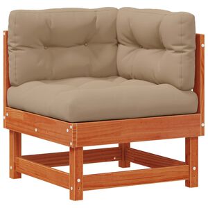 vidaXL Canap&eacute; d'angle de jardin Pin massif Brun Cir&eacute;