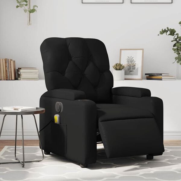 vidaXL Fauteuil de massage inclinable &eacute;lectrique noir similicuir
